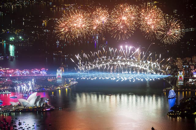 A dazzling fireworks display lights up Sydney harbour