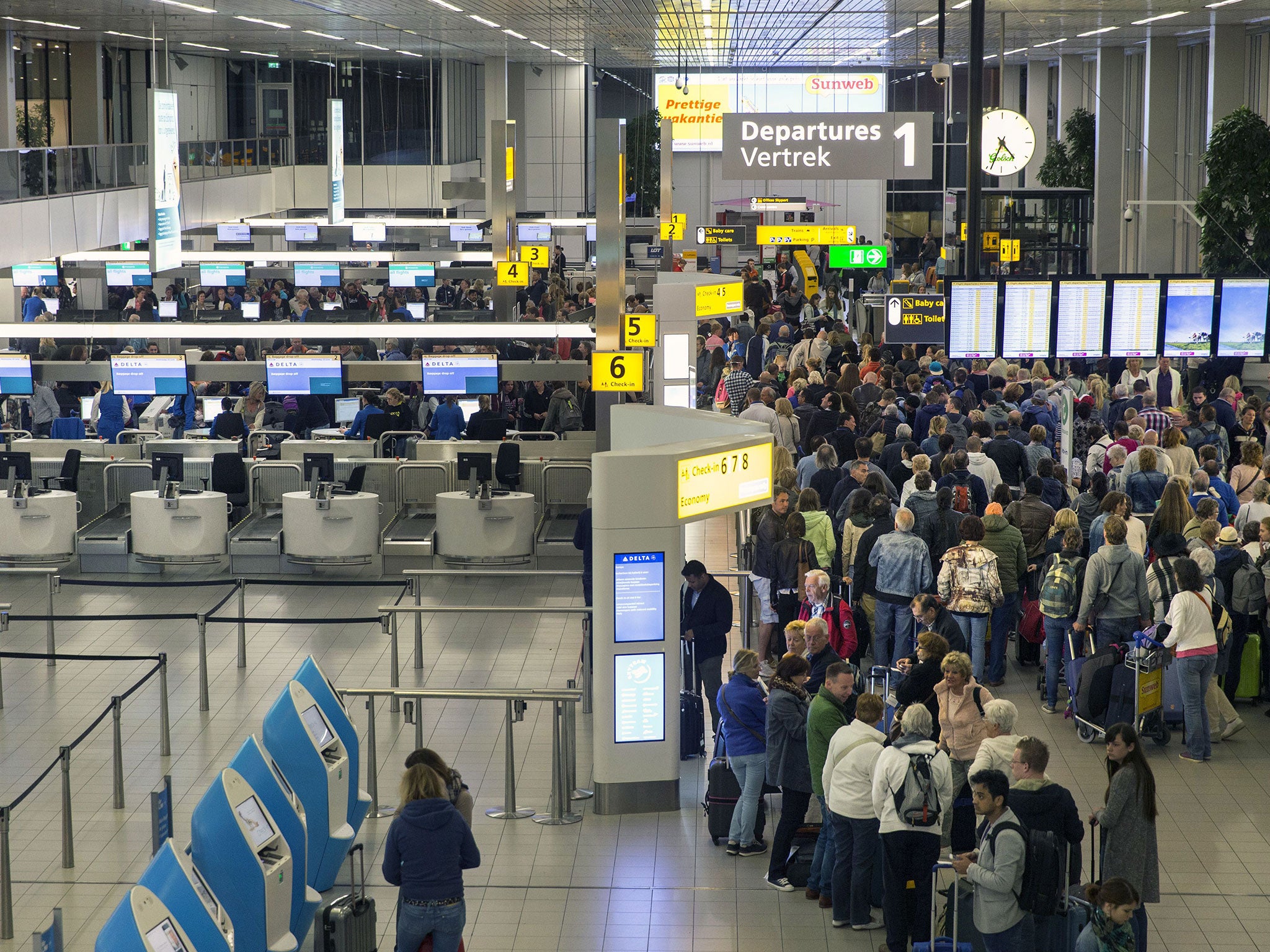 File image of security checks at Schiphol airport, Amsterdam