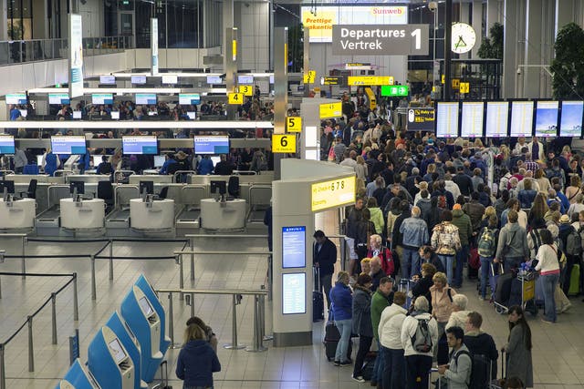File image of security checks at Schiphol airport, Amsterdam