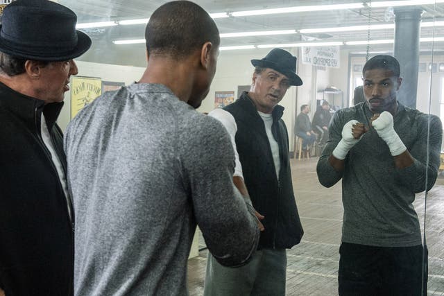 Rocky reflections: Michael B Jordan and Sylvester Stallone in the gym for Creed
