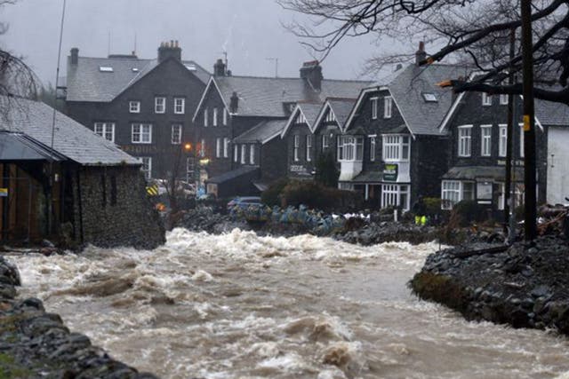 Storm Frank caused these high waters in Glenridding in Cumbria last month