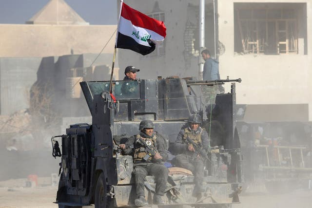 Security forces and contractors are clearing explosives in Ramadi after driving Isis out