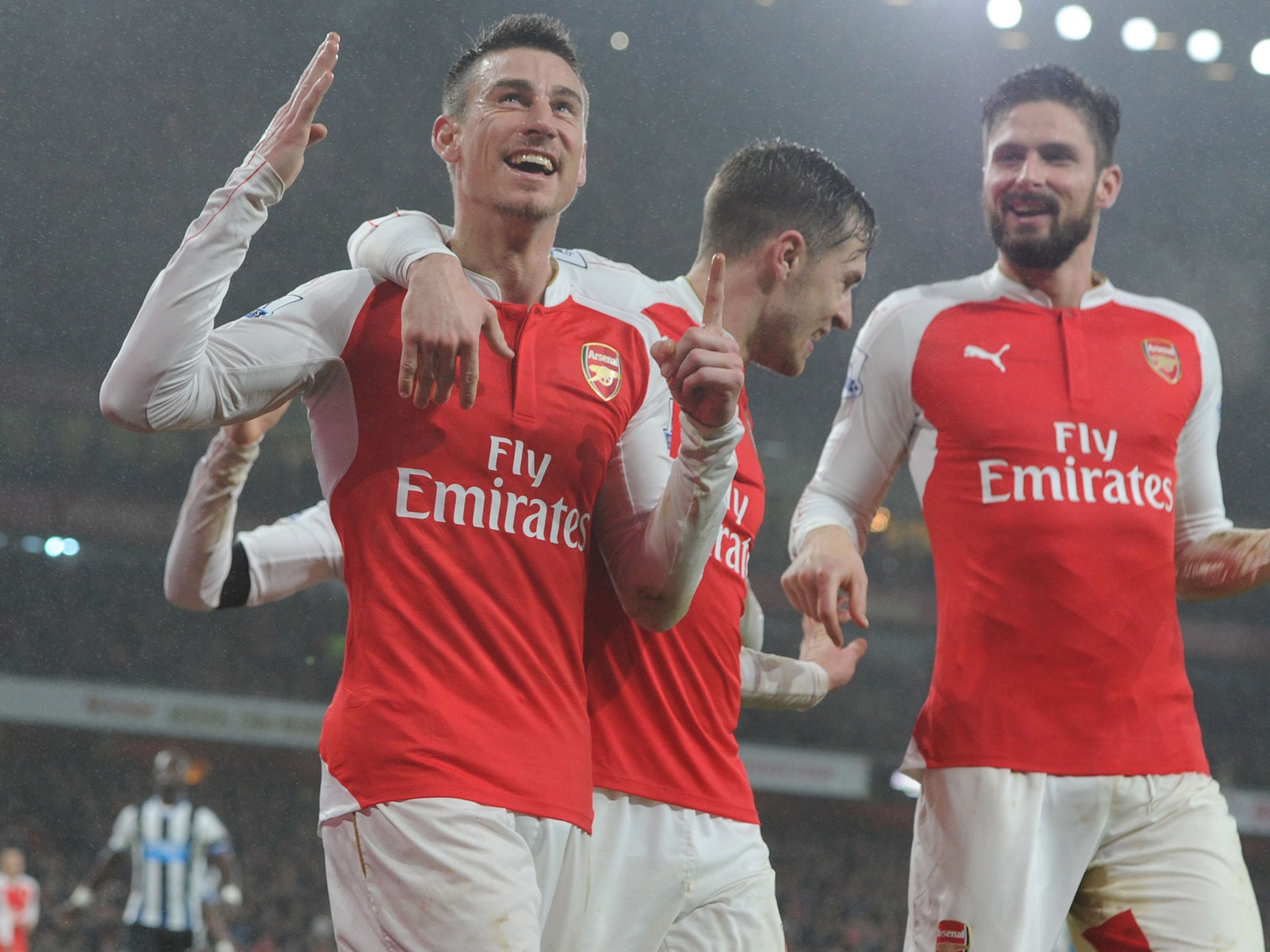 &#13;
Laurent Koscielny scored the only goal of the game against Newcastle United&#13;