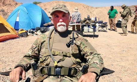 A member of the armed group involved in a stand-off at Cliven Bundy's ranch in April 2014