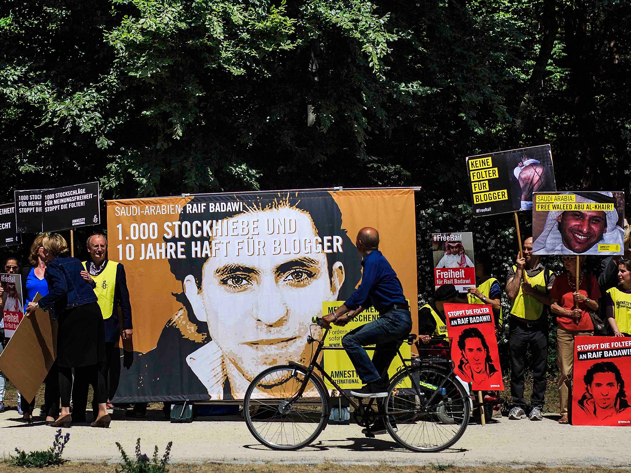 Protests in Germany in support of the blogger Raif Badawi