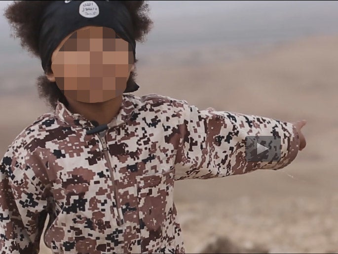 The video features a child pointing to spots where he wishes people to be executed