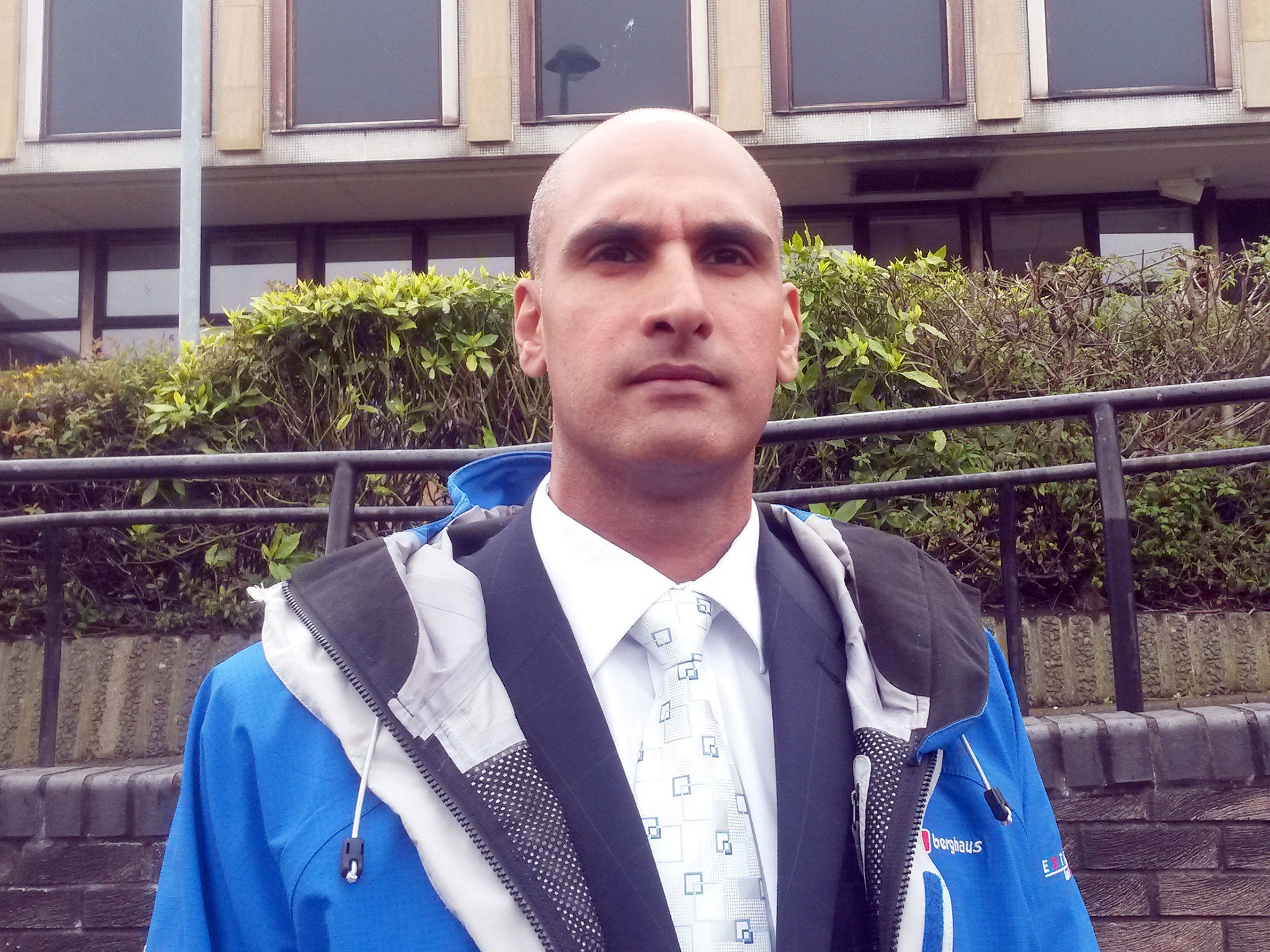 The Cleveland Police firearms officer Nadeem Saddique outside an employment tribunal, which found he had been discriminated against