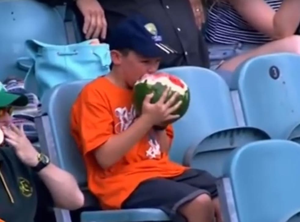 Mitchell Schibeci has been eating watermelon - and the rind - since he was two