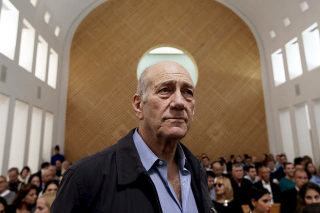 Olmert was sent to prison on corruption charges in 2014