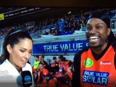 Chris Gayle criticised for asking presenter out during live interview 