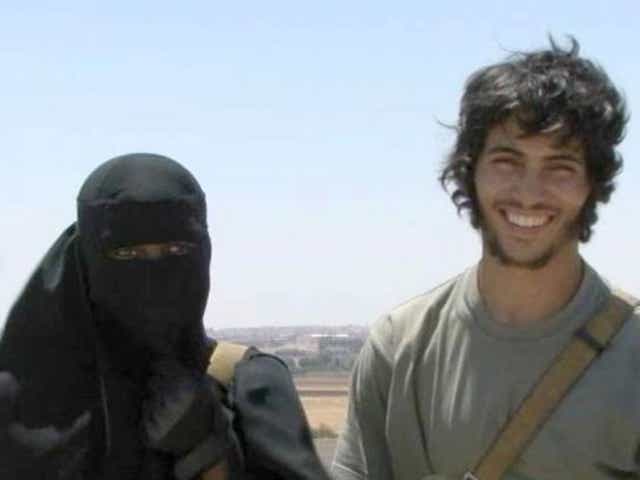 Khadijah Dare, from London, with the Isis fighter she married after arriving in Syria