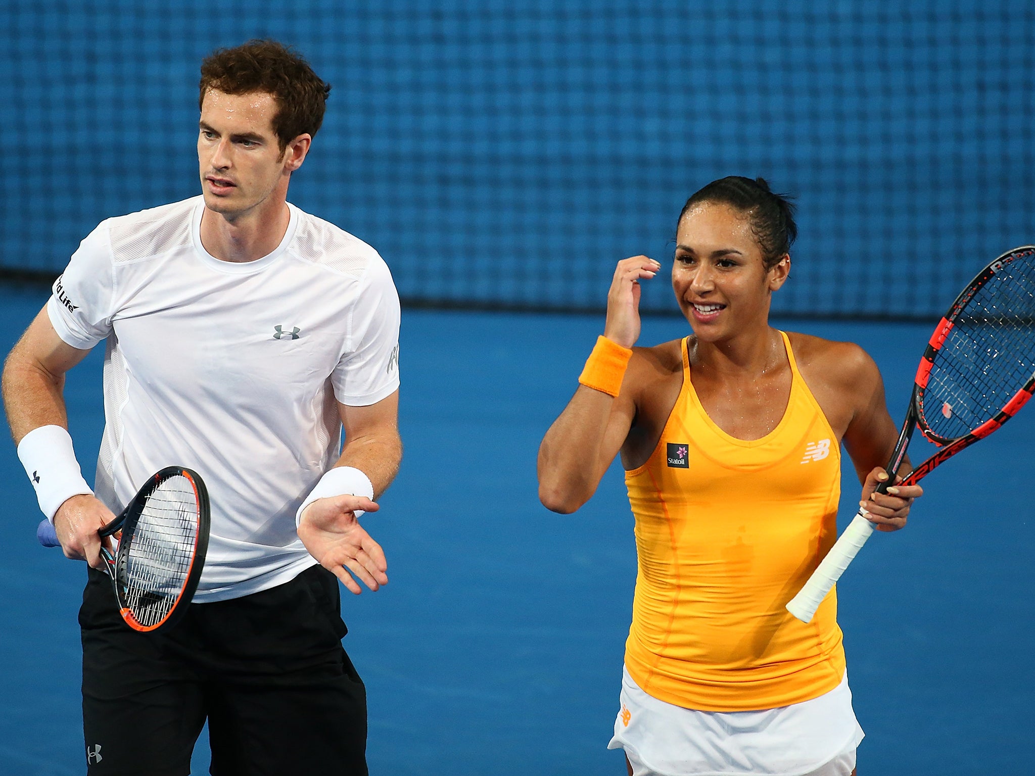 
Murray with mixed doubles partner Heather Watson 