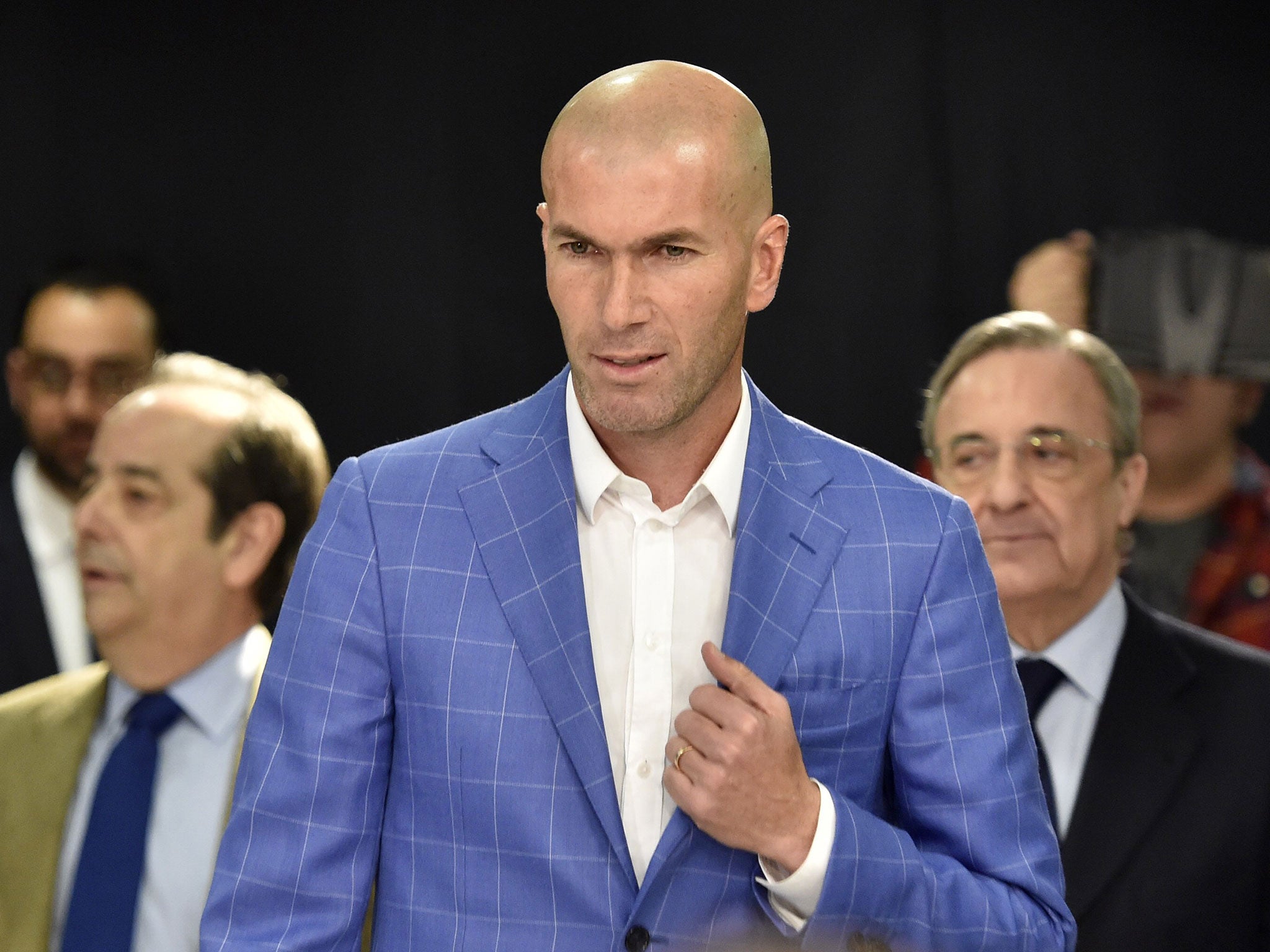 Zinedine Zidane during his unveiling at Real Madrid