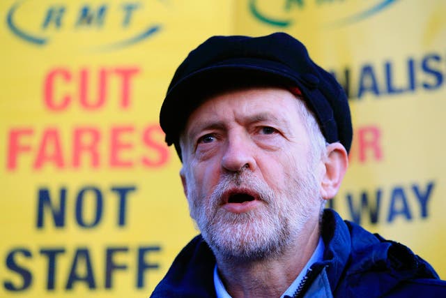 Jeremy Corbyn attends a protest against rises in rail fares in London last week