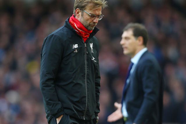 Jürgen Klopp was unhappy at losing to West Ham and said just three words to his players afterwards