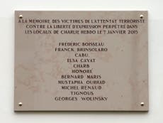 Charlie Hebdo cartoonist's name misspelled on commemorative plaque