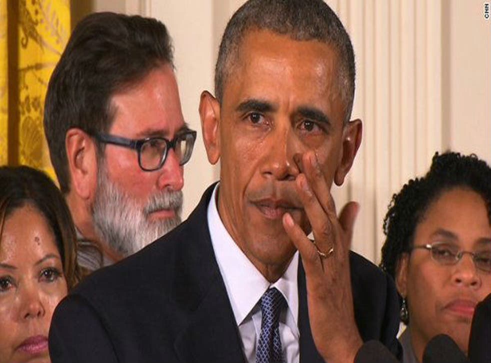 Mr Obama wept as he announced the new regulations