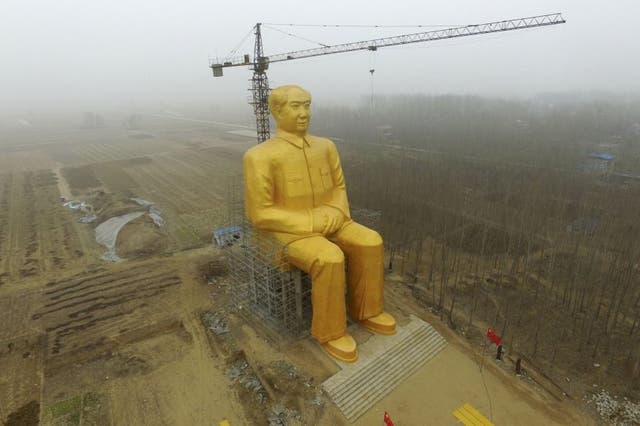 The enormous statue is still under construction