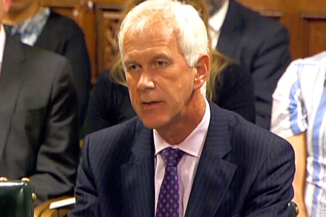 Sir Philip Dilley in front of the Environment Committee