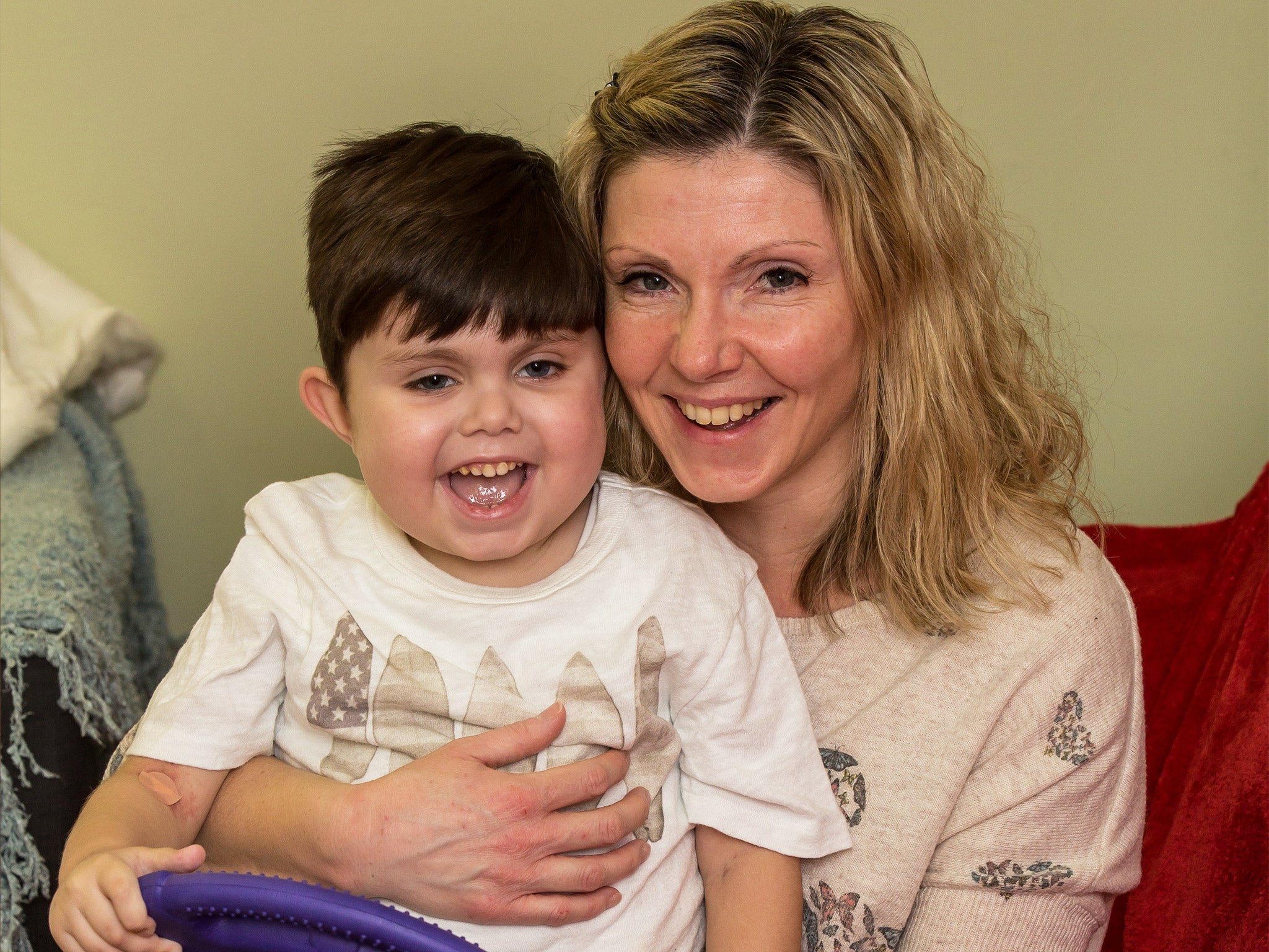 Jake Morgan and his mother, Samantha, are close to the care he needs in their new temporary home