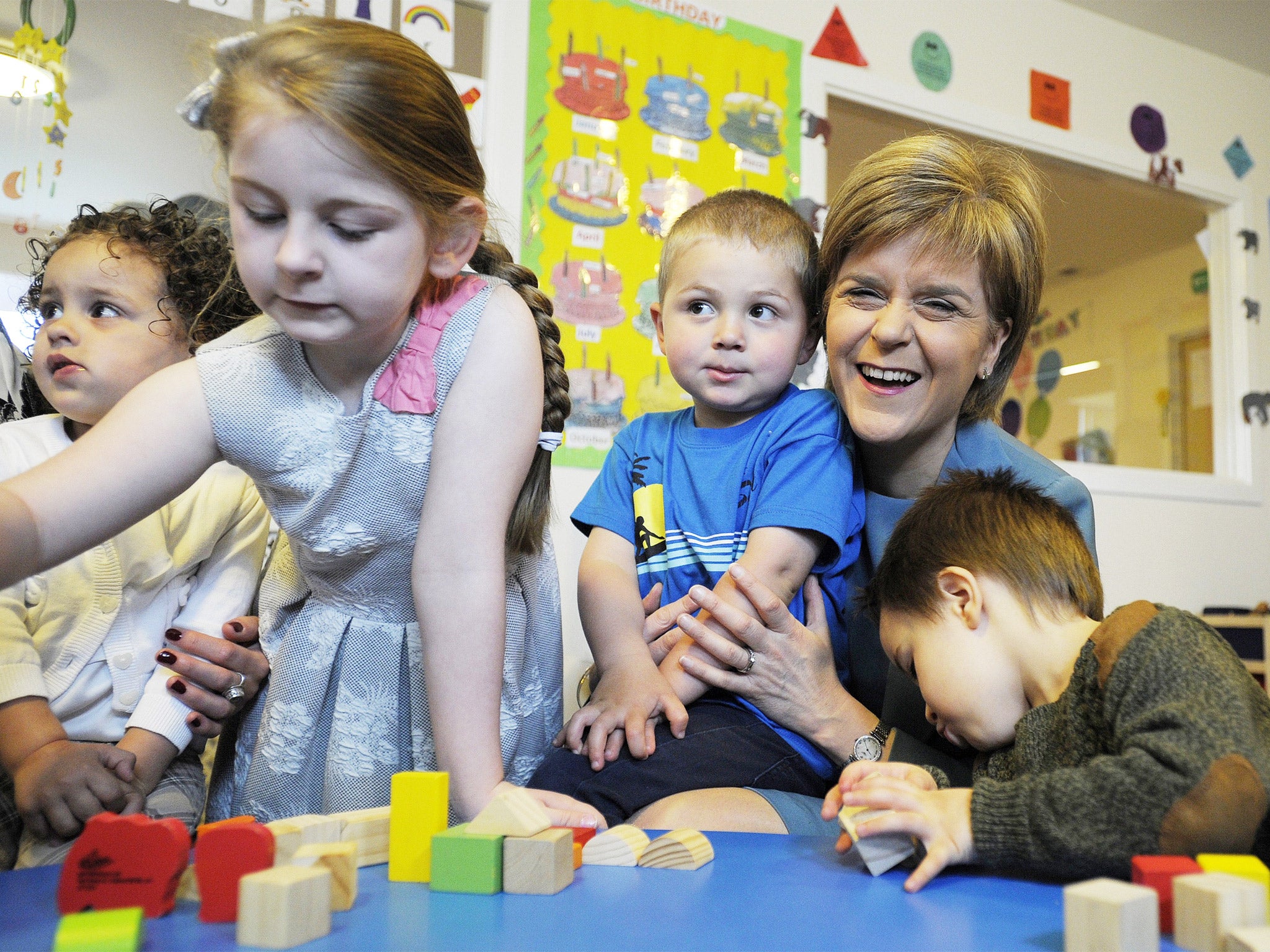 Nicola Sturgeon visiting a nursery school in Livingston last year