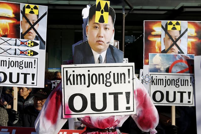 South Korean demonstrators protest in Seoul after the reported test