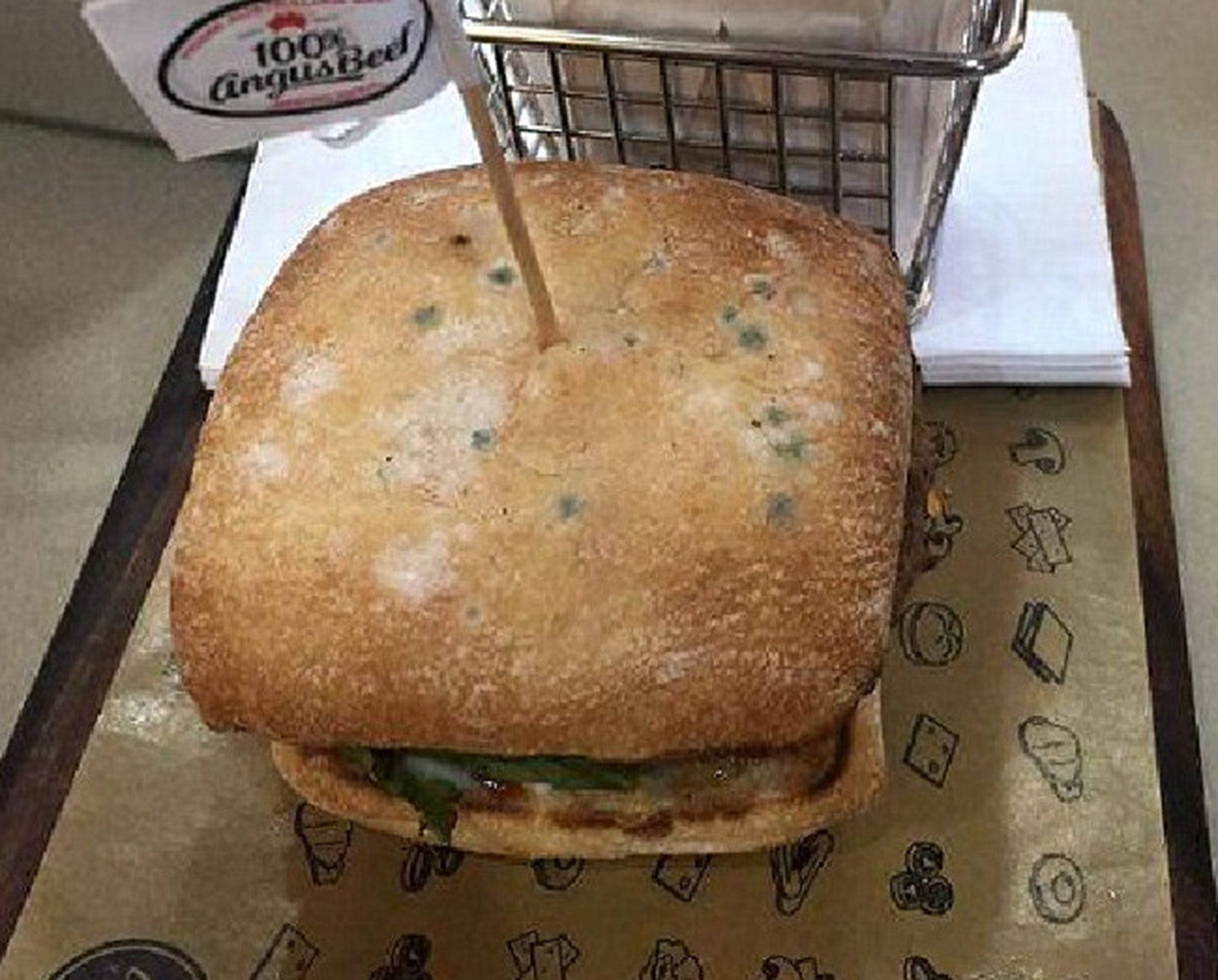 The 23-year-old posted an image of her mouldy burger on Facebook