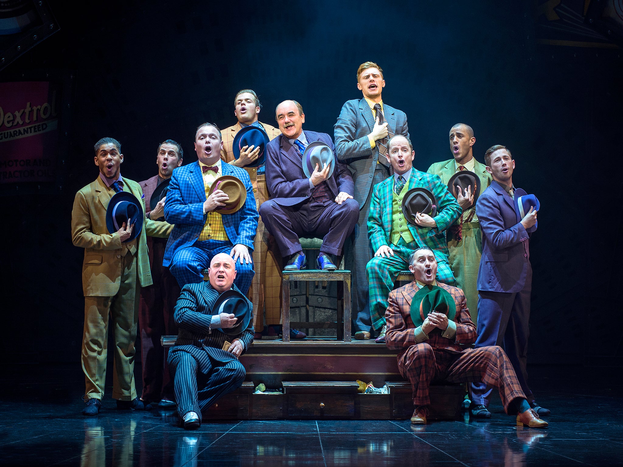 David Haig (Nathan Detroit) and the cast of Guys and Dolls