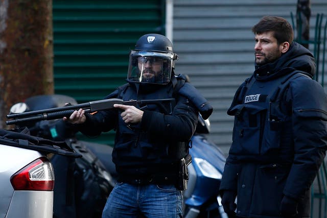 Police guard the streets of Paris following the incident