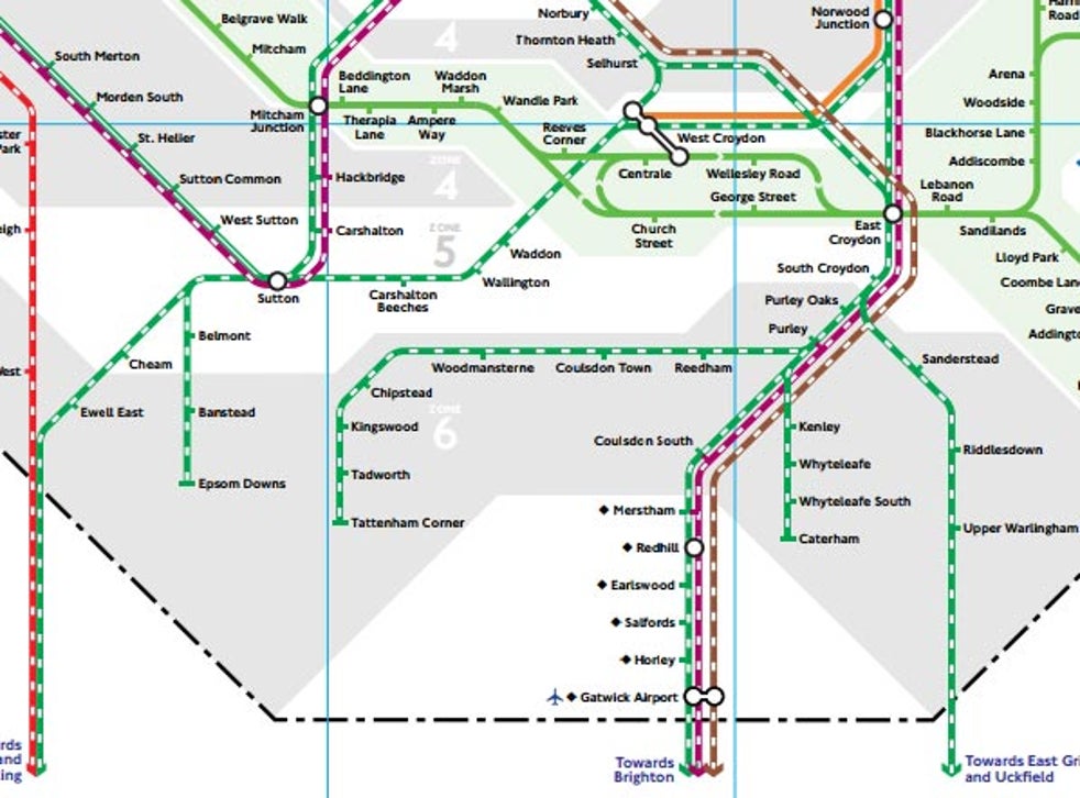 London Tube Map Gatwick Gatwick Airport debuts on London Tube map | The Independent | The 