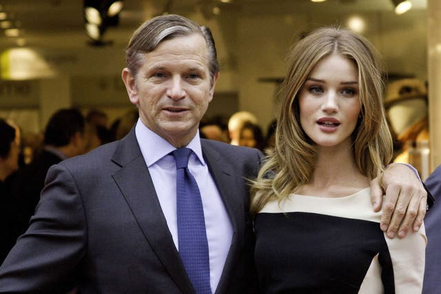 Leaving the catwalk: Marc Bolland and Rosie Huntington-Whiteley, who modelled the Autograph range for M&S