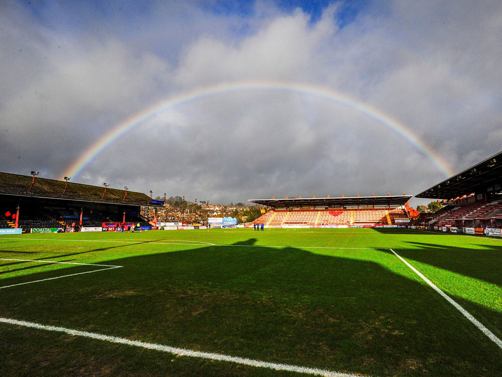 A pot of gold at the end of the rainbow? St James Park will host Exeter vs Liverpool – a game that will bring in TV revenues of £144,000 for the smaller club