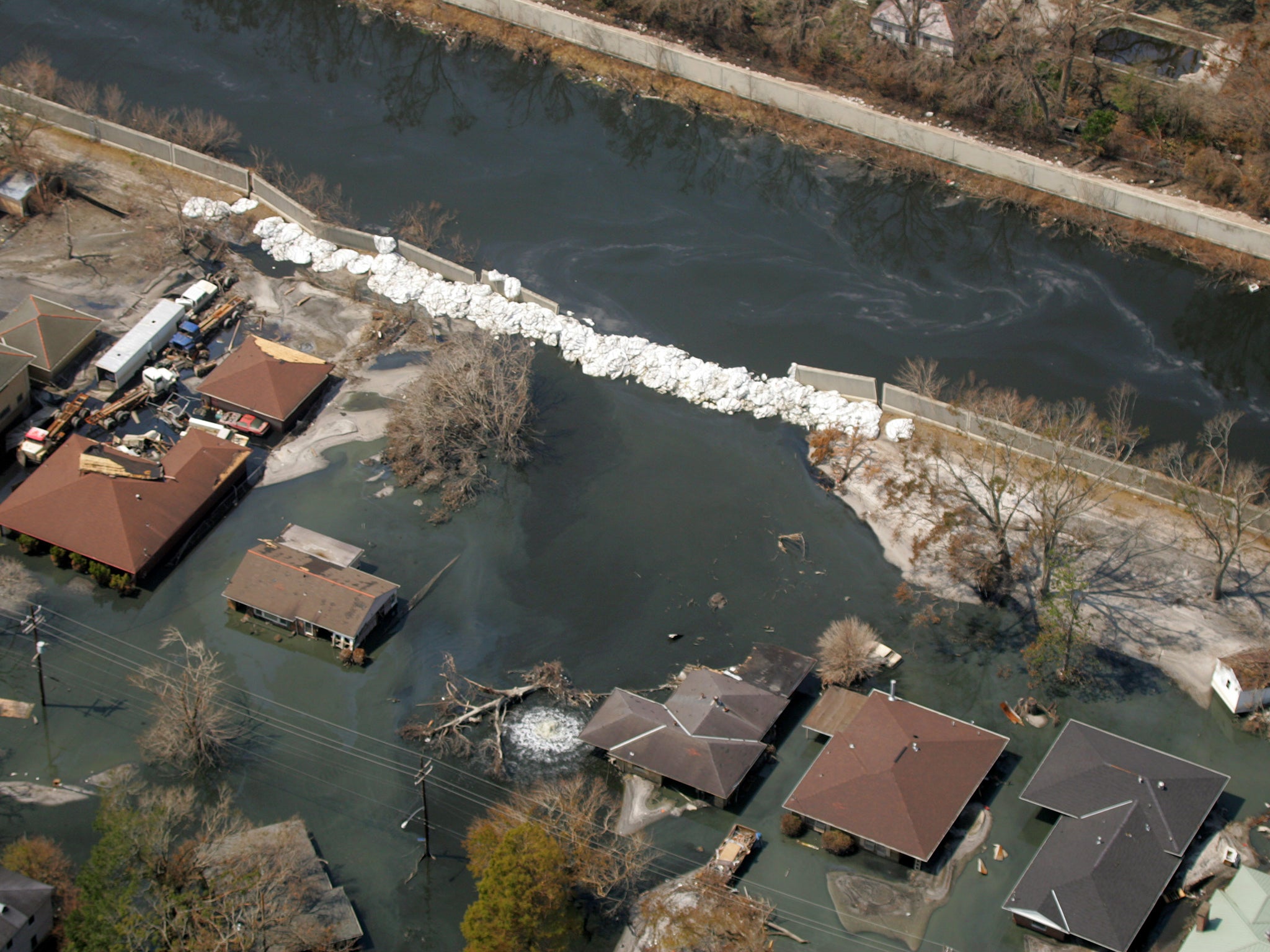 Large parts of New Orleans were inundated by flooding