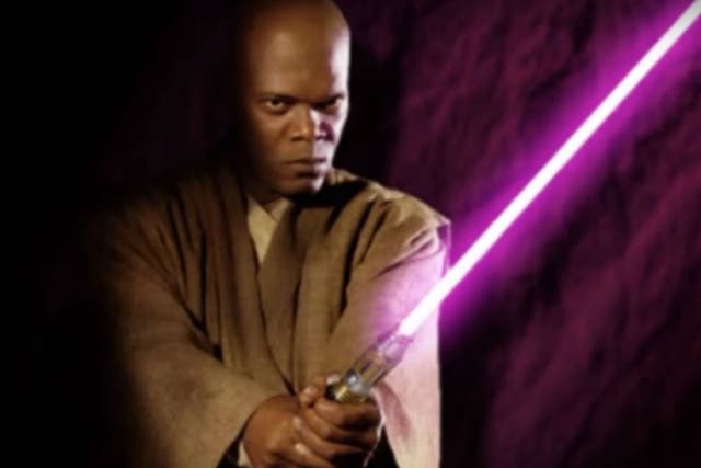 Samuel L Jackson personally requested a purple lightsaber from George Lucas
