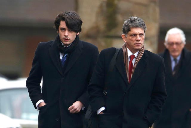 Louis Richardson, 21, (left) arrives back from lunch at Durham Crown Court, where he denies raping and sexually assaulting one woman and sexually assaulting another in 2014.