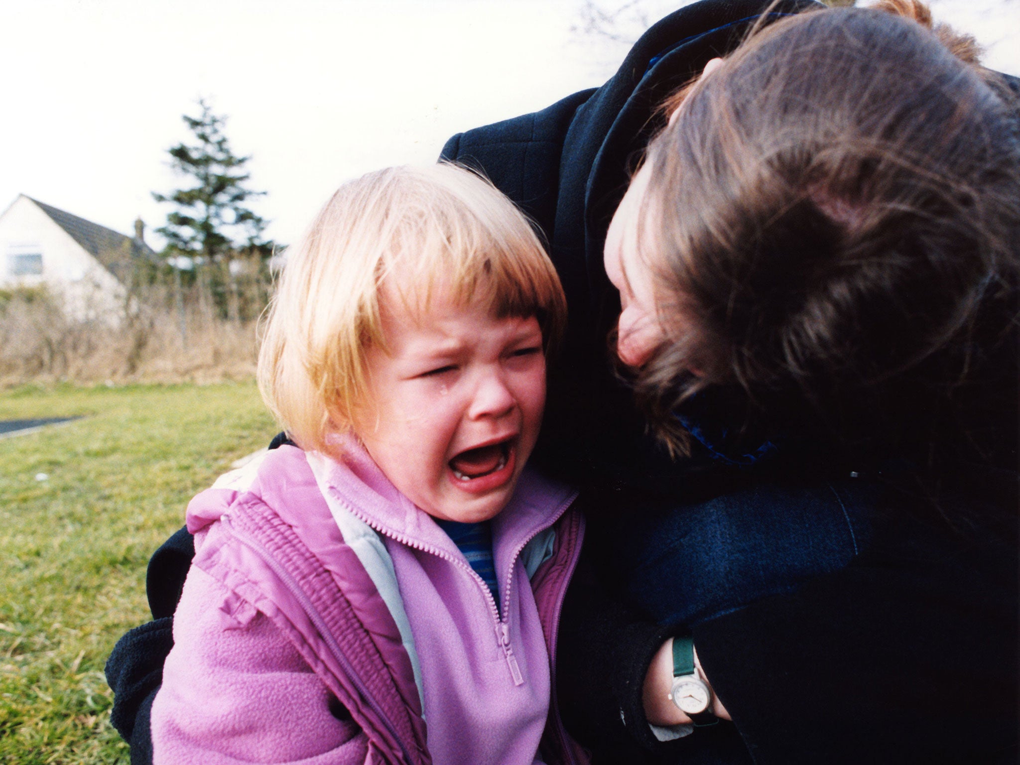 Stock image of crying 'threenager