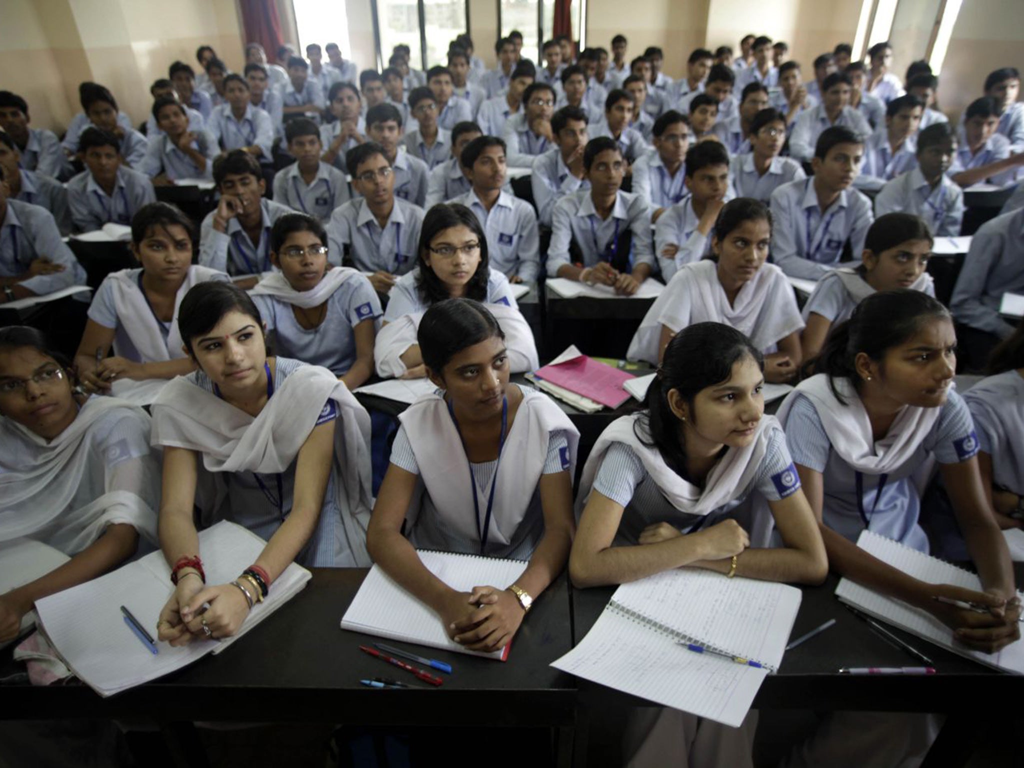 A cram-school class in Kota, northern India, where students hope to improve their odds of winning a place at a professional college