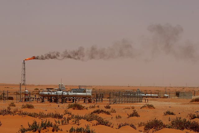 Black gold in the desert: an Aramco oil facility. Suddenly, with the crude price plummeting, the Saudis need the money and a sale is possible