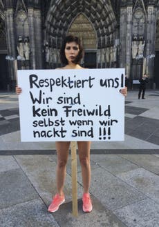 Artist stages naked protest over Cologne mass sex attacks