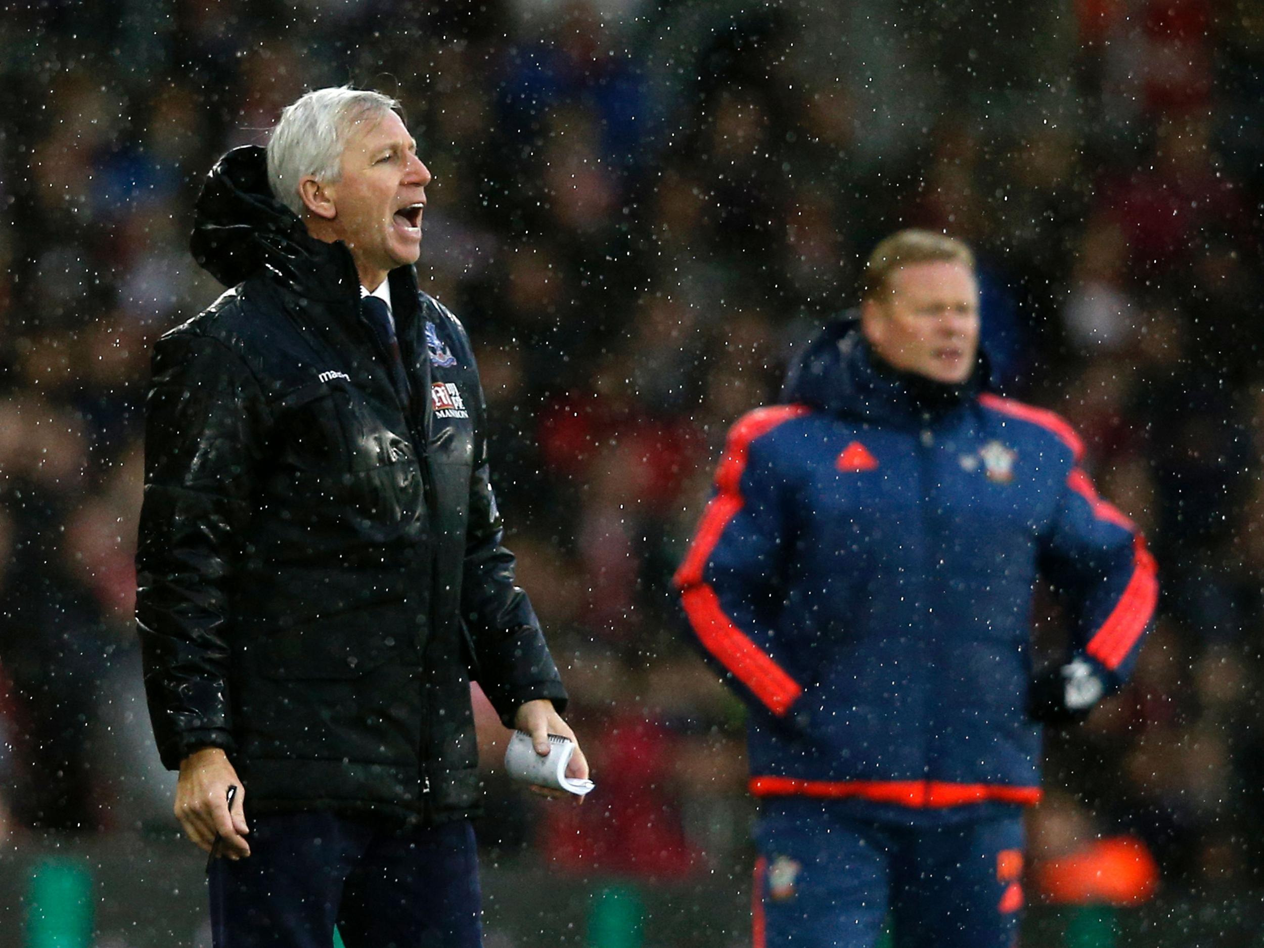 Alan Pardew and Ronald Koeman watch on