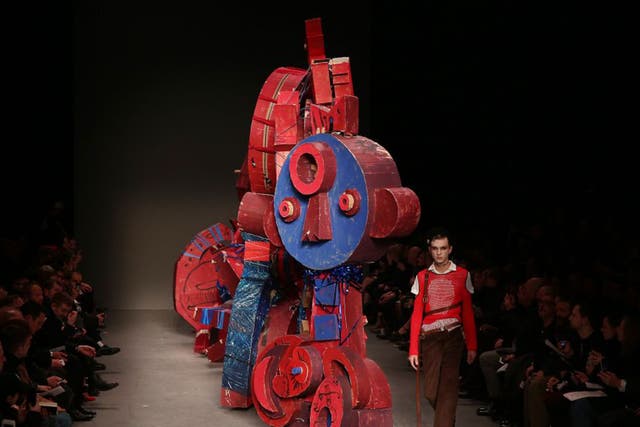 A creation by Charles Jeffrey Loverboy on the first day of the Autumn/Winter 2016 London Collections: Men fashion event