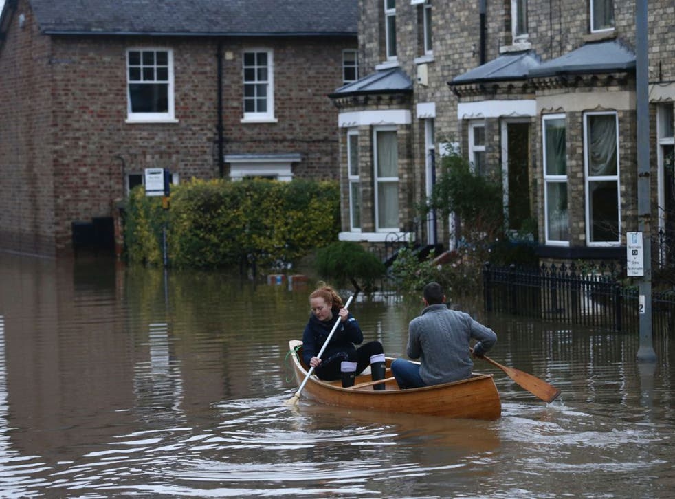Flooding in York, where the council is under pressure from the Government to fast-track shale gas exploitation