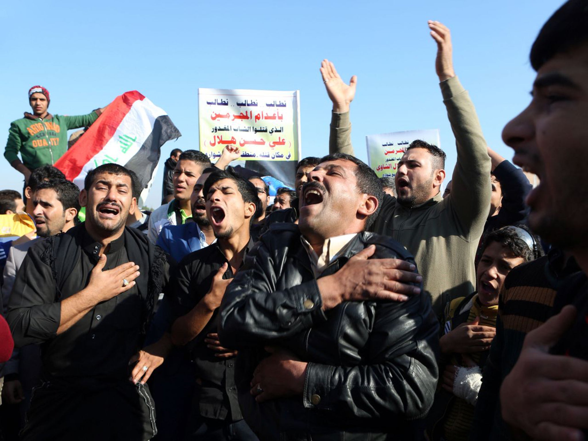 Victims of crime vent their anger at a rally in Basra