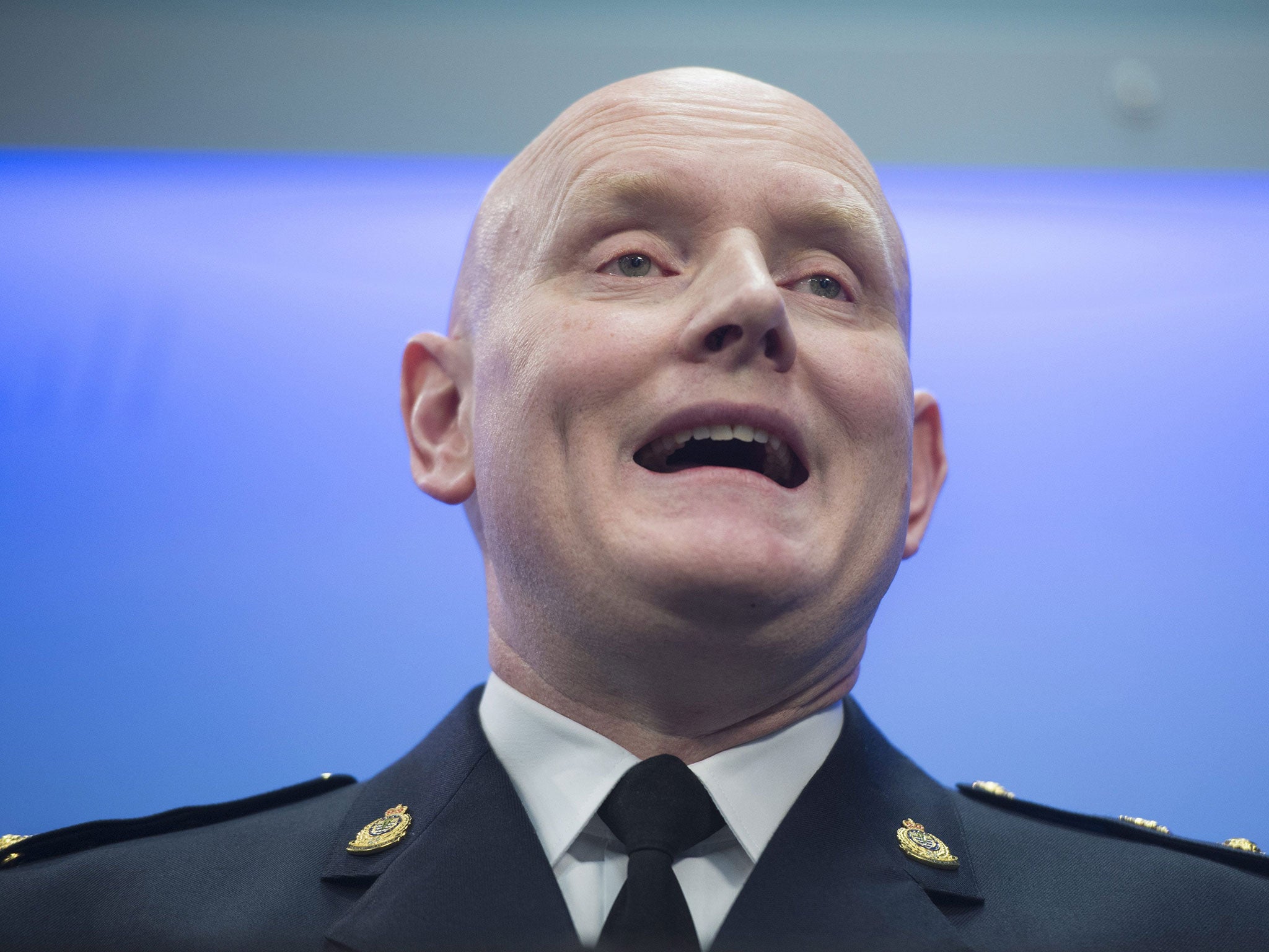 Vancouver Chief Constable Adam Palmer speaks during a news conference on an apparent hate crime against newly-arrived Syrians on 9 January 2016