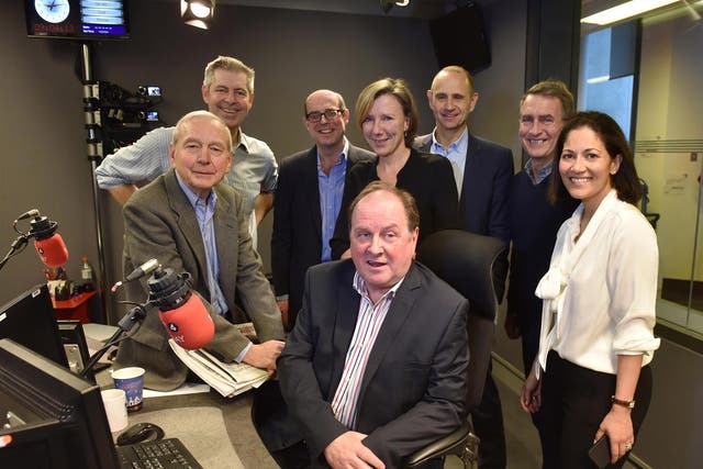 Jim Naughtie (front), who left the show last month, with ‘Today’ presenters past and present