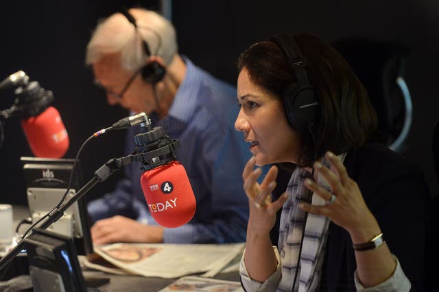 Mishal Husain, with ‘Today’ colleague John Humphrys