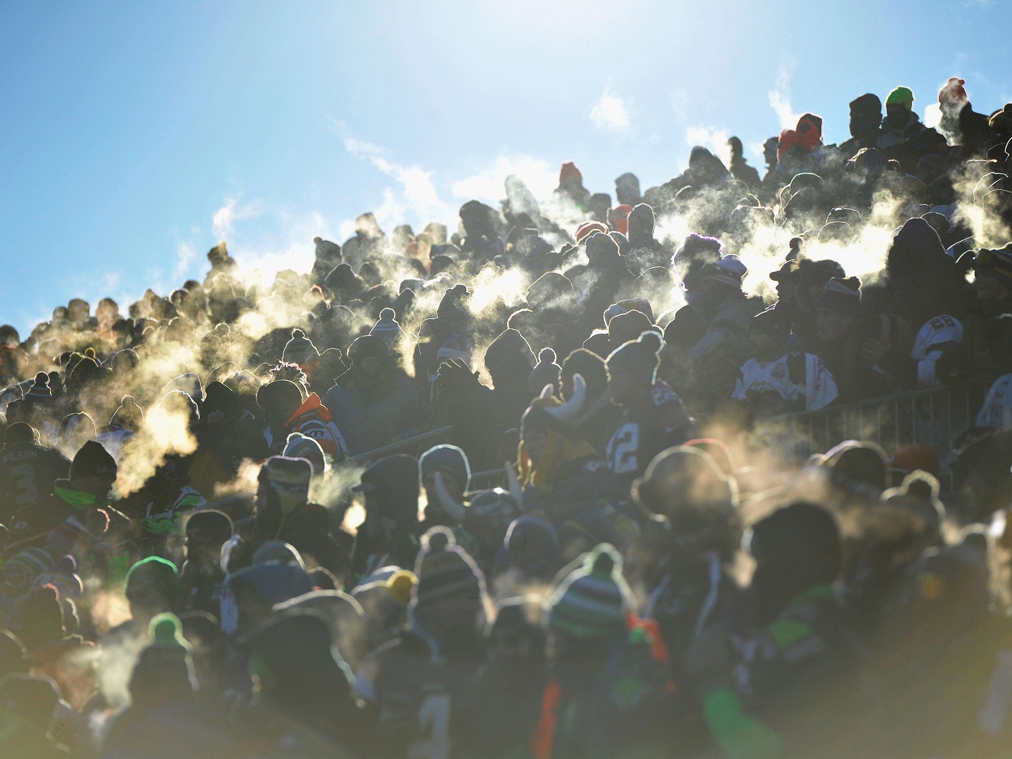 Fans at the TCFBank Stadium look on in the third coldest NFL match in history