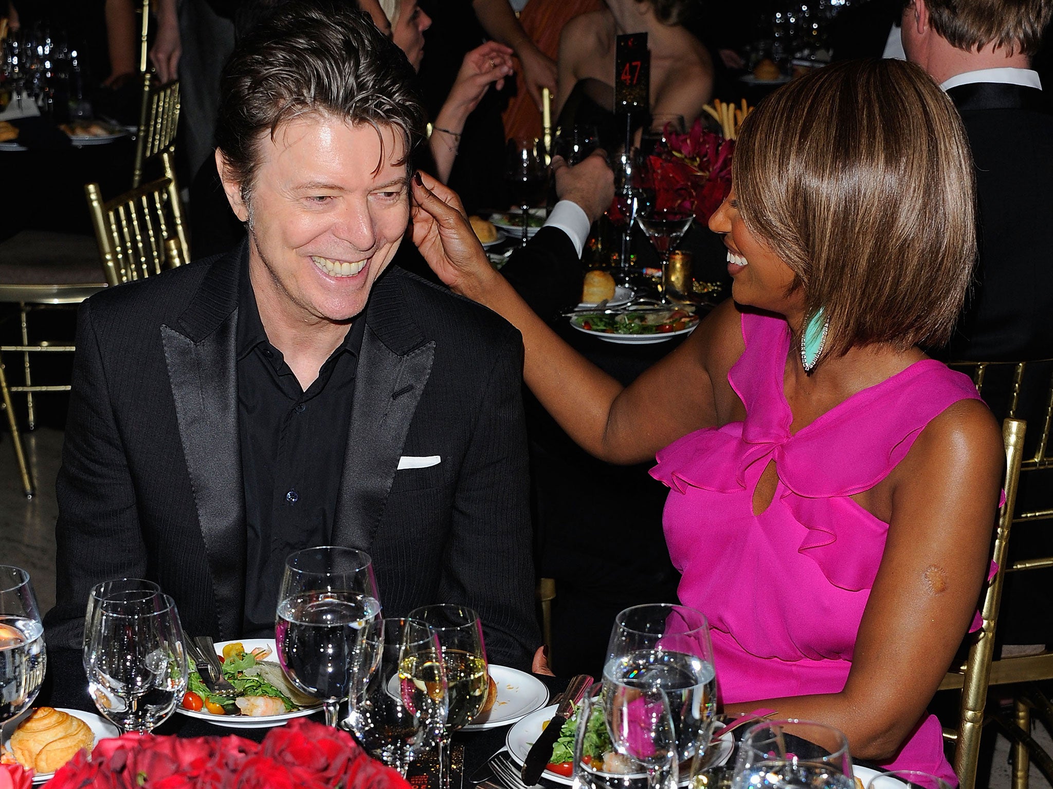 David Bowie and Iman Abdulmajid attend the DKMS' 5th Annual Gala on 28 APril, 2011, in New York City