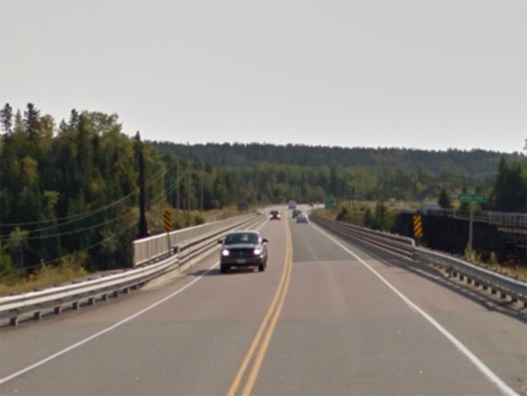 The Nipigon River Bridge in Ontario before it was extended and re-opened in November