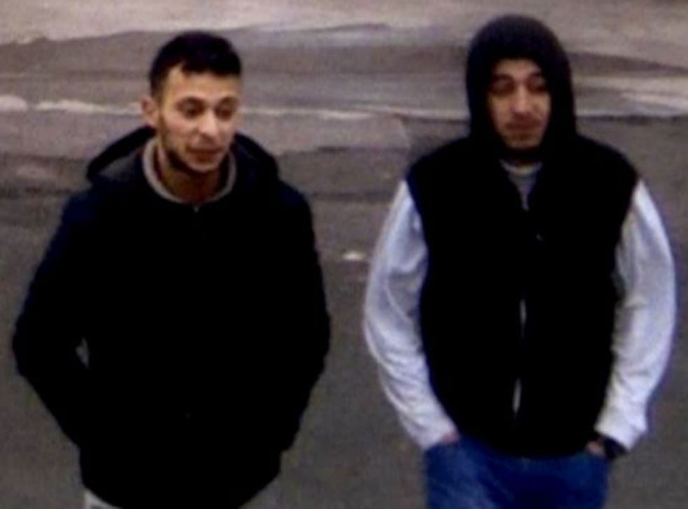 Salah Abdeslam, left, and his accomplice at a petrol station between Paris and Brussels